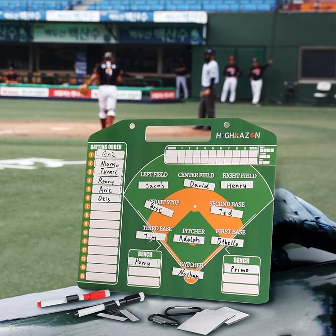 Magnetic Baseball Coach Clipboard 40 Lineup