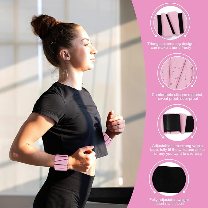 Adjustable Wrist Weights Set of 2 (1Lbs Each)