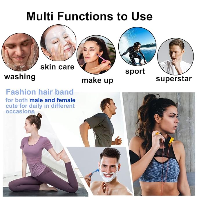Metal Hair Bands for Men Womens Headbands Fashion Black Wavy Hair Band Spring Outdoor Sports Headbands Unisex Hair Bands Accessories Simple Elastic Headwear.