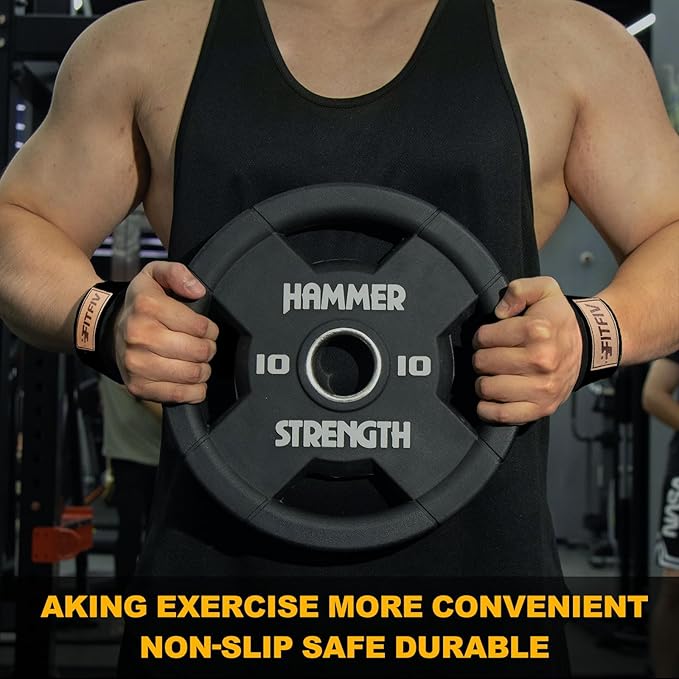 Lifting Straps for Weightlifting, Lifting Wrist Straps for Gym Strength Training, Neoprene-padded Wrist Cushion - Men & Women