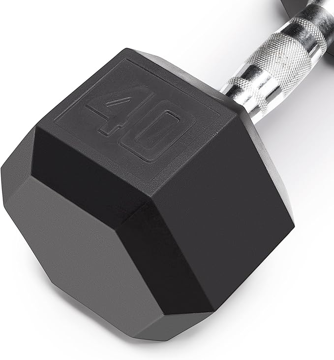 Marcy Rubber Hex Dumbbell - Available for 25lb - 50lb