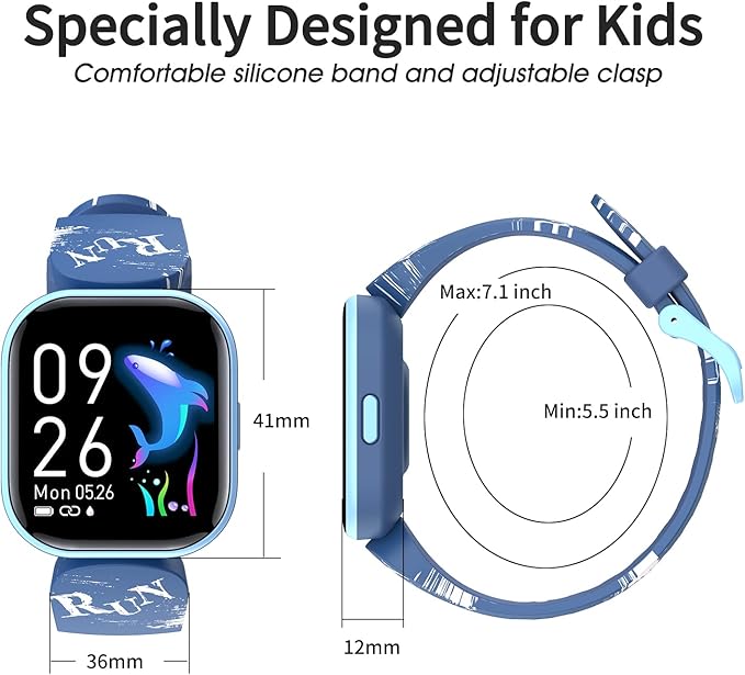 Kids Fitness Activity Tracker Watch, 1.4" DIY Watch Face IP68 Waterproof Kids Smart Watch with 19 Sport Modes, Pedometers, Sleep Tracking, Great Gift for Boys Girls Teens 6+