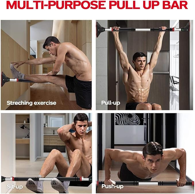 LADER Pull Up Bar for Doorway 440lbs (Black)