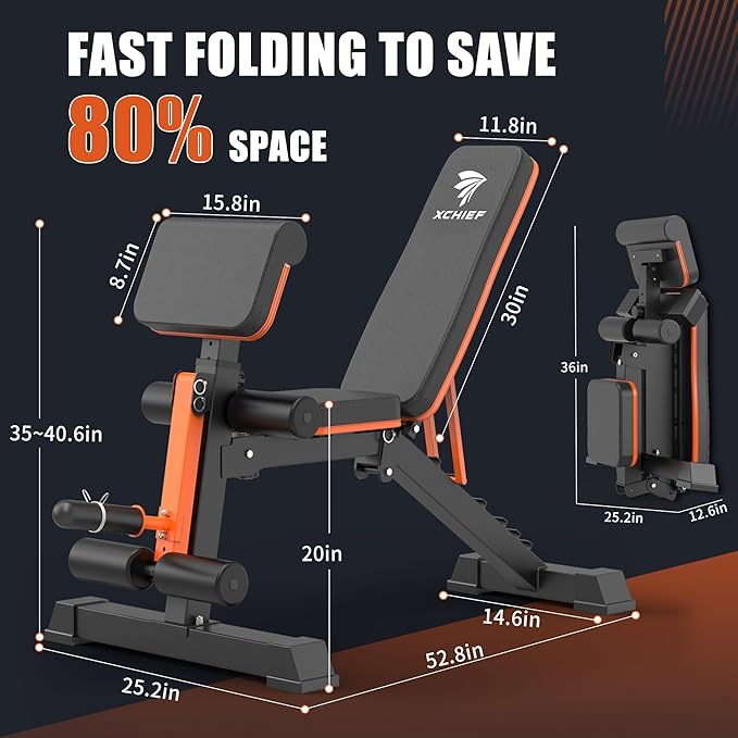 Adjustable Weight Bench - 1000 LBS Heavy Duty