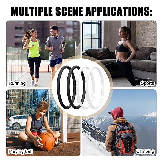 4 Pcs Patellar Tendon Support Strap, Silicone Knee Band Flexible Patella Knee Strap Patellar Tendon Knee Strap Brace for Running Basketball Sports Men Women Fixed Knee Stabilization