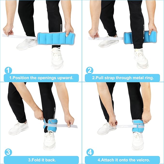 Adjustable Ankle Weights for Women Men Kids 1/2/3/4/5/6/8/10/12/20 1 Pair