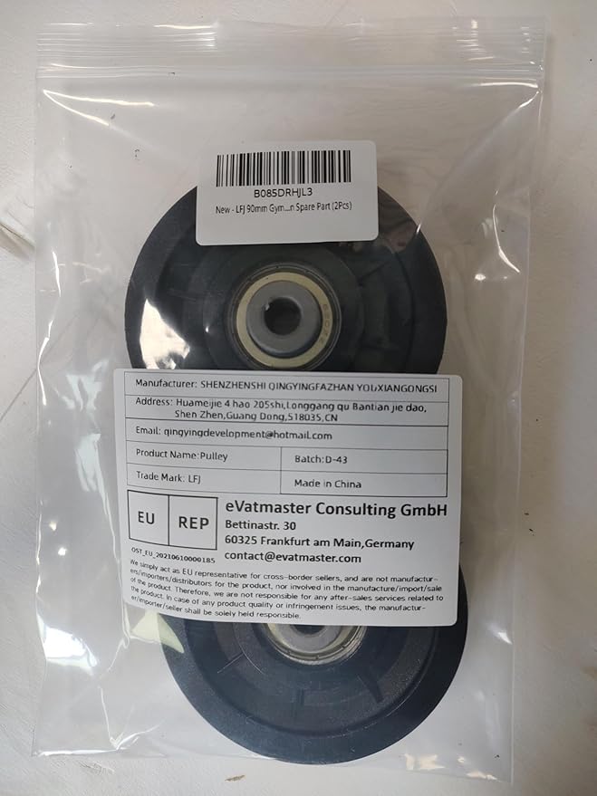 LFJ 90mm/3.5" Nylon Bearing Pulley Wheel Replace for Gym Equipment Part Cable Merchine