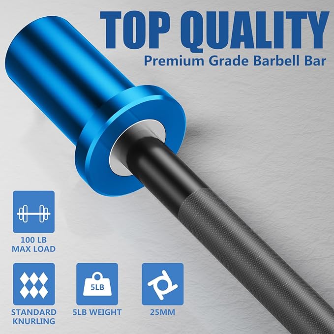 5LB Mini Barbell Bar Beginner Women Kid Bar