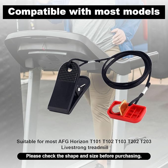 2pcs Treadmill Magnet Safety Key, Treadmill Safety Key Replacement Magnetic Safety Switch Treadmill Key for AFG Horizon T101 T102 T103 T202 T203 TR5.0 7.0AT T8S T7.1 Running Machines Accessories