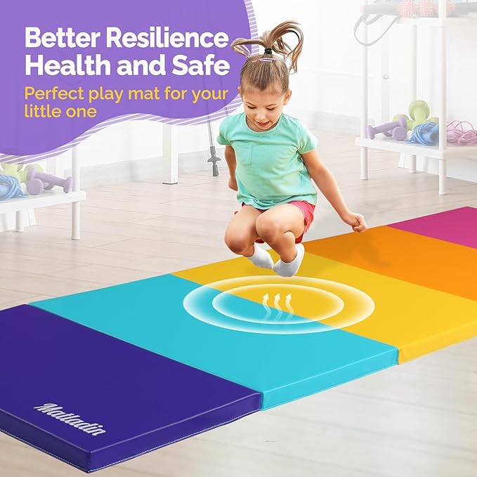 5 Folding Gymnastics Gym Exercise Aerobics Mat 1.5" Thick