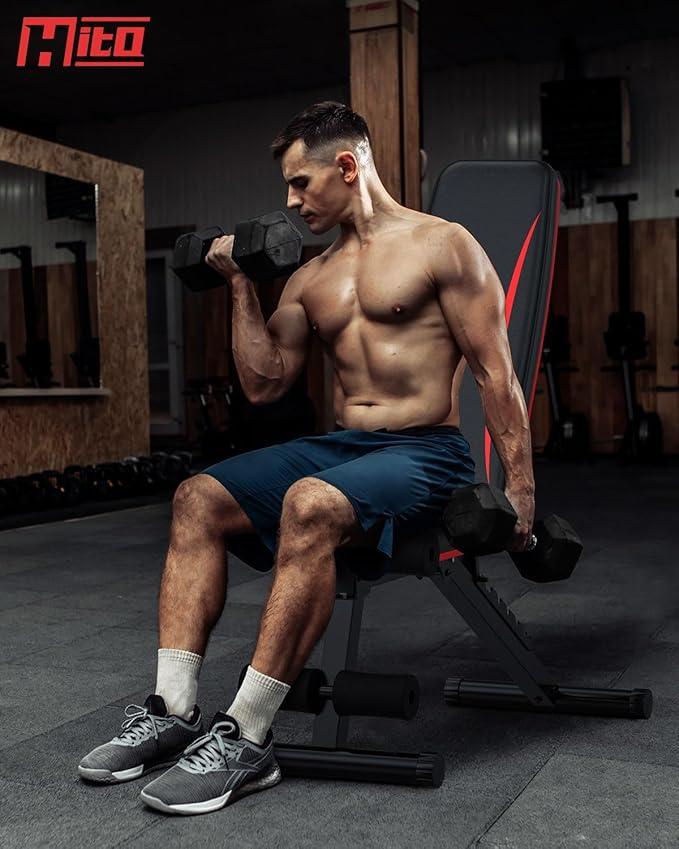 HITOSPORT Adjustable Weight Bench for Full Body Exercise