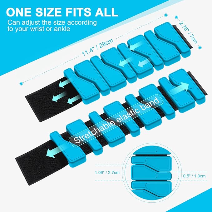 ADLIFE Adjustable Wrist Ankle Weights for Women Men Kids, 2 Lbs Wearable Arm Leg Weights Set of 2(1 Lb Each), Weighted Wristbands Exercise Weights for Walking Running Pilates Yoga Home Gym Workout