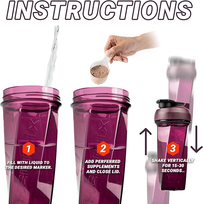 HELIMIX 2.0 Vortex Blender Shaker Bottle Holds upto 28oz | No Blending Ball or Whisk | USA Made | Portable Pre Workout Whey Protein Drink Shaker Cup | Mixes Cocktails Smoothies Shakes | Top Rack Safe