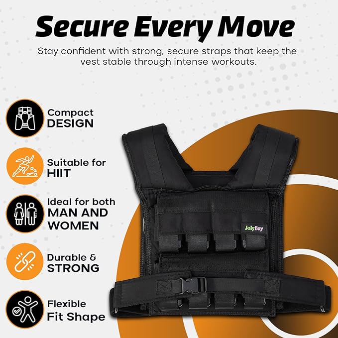 Adjustable Weighted Vest for Men ā 20 LBS | 35 LBS Compact Fitness Vest with Durable Oxford Cloth, Ideal for Running, Cardio, CrossFit, Gym, Core Balance, Posture Support, and Strength Training