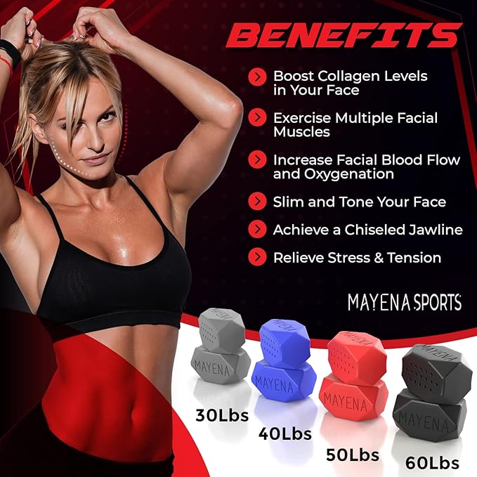 Mayena Jaw Exerciser for Men & Women 4 Resistance (8pcs) Silicone