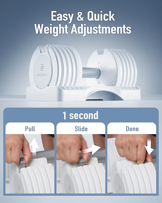 Adjustable Dumbbell 12.5/25lb Set of 2 or Single Unit Piece Weight Training Fitness Exercise Body Workout 5 in 1 for Home Gym Beginners Woman