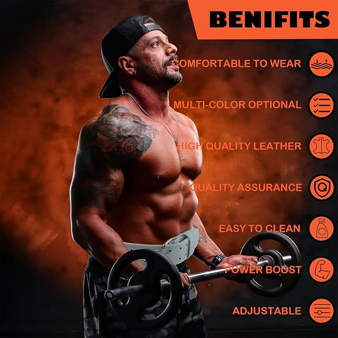 9mm Leather Fitness Weight Lifting Belt for Women&Men 4 Inches
