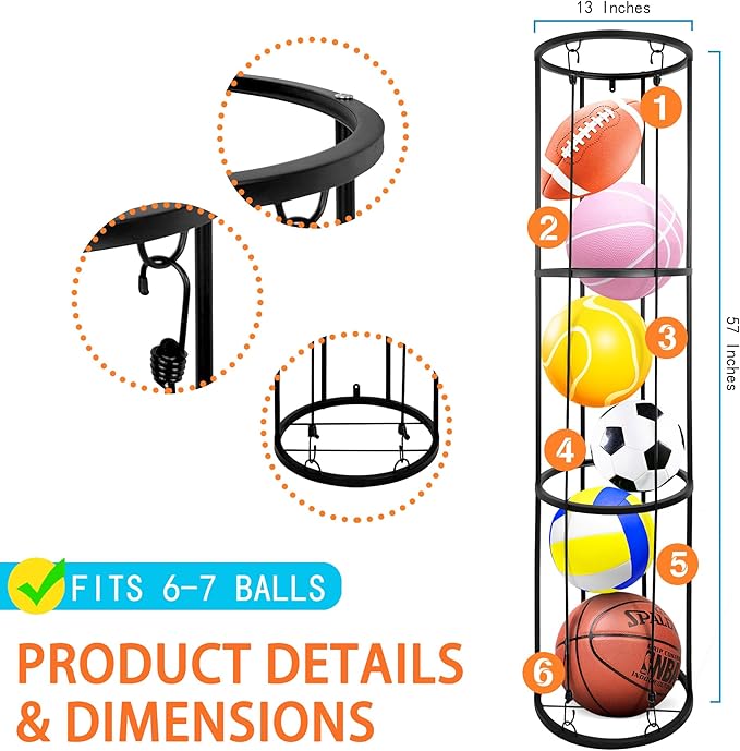 3 Layer Garage Ball Storage Rack