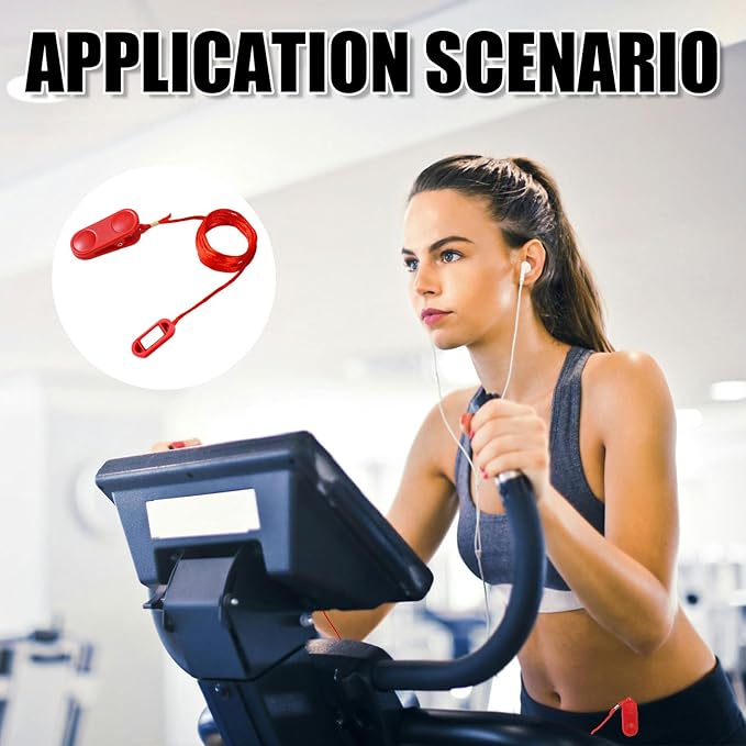2pcs Treadmill Magnet Safety Key, Universal Magnetic Safety Switch Treadmill Emergency Stop Replacement Accessories for Most Running Machines (Flat Oval)