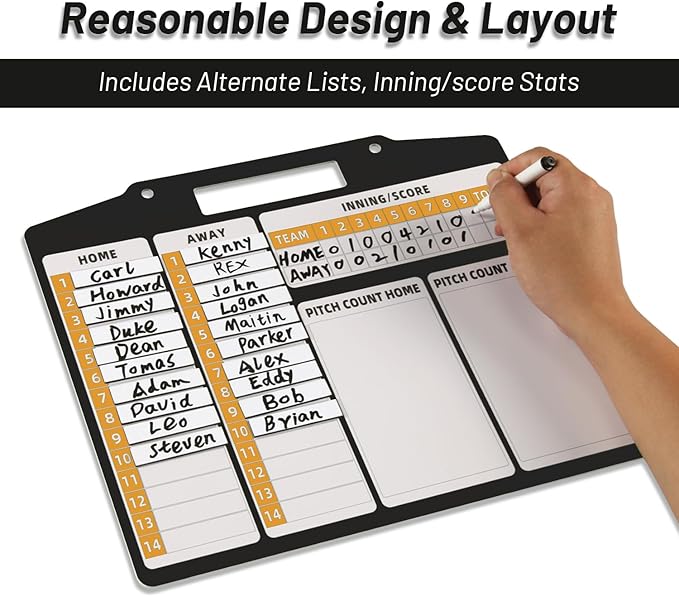 Magnetic Baseball Lineup Board for Coach