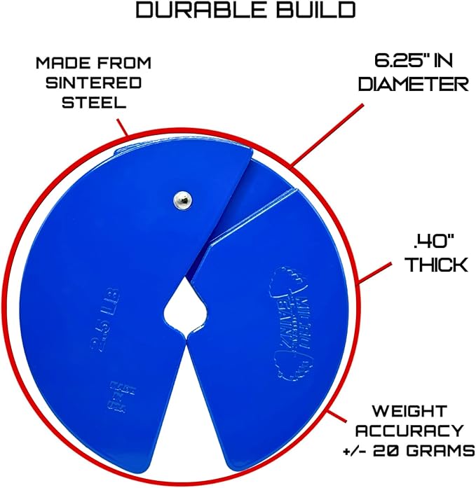Micro Gainz Dumbbell Fractional 2.5 lb Weight Plate, Ideal for Micro Loading, (Choose Color) 4 Piece Fractional Weight Plates, Designed for Dumbbell Training, Made In USA