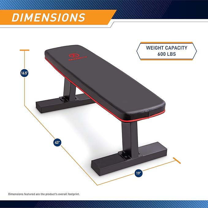 Marcy Flat Utility Weight Bench for Home Gym
