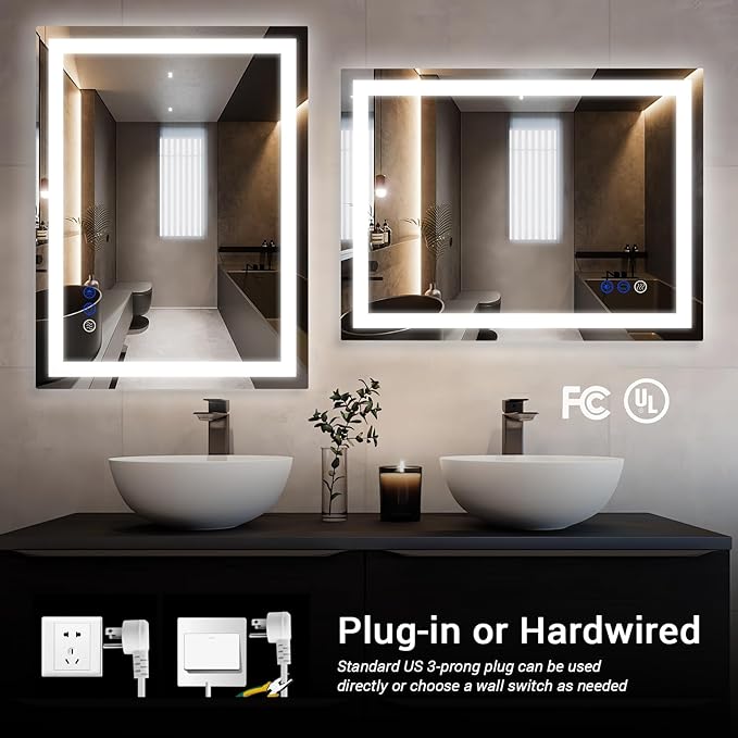 36x28In LED Bathroom Mirror with Lights Mirror