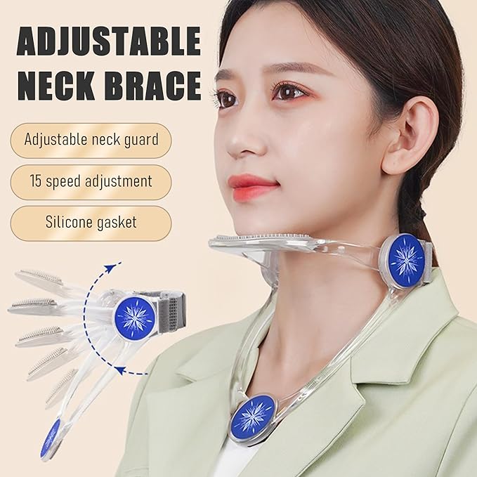 360° Adjustable Neck Brace - Cervical Collar with Neck Stretcher | Neck Orthotics for Forward Head Posture Correction and Cervical Spine Support,Neck Brace for Neck Pain and Support