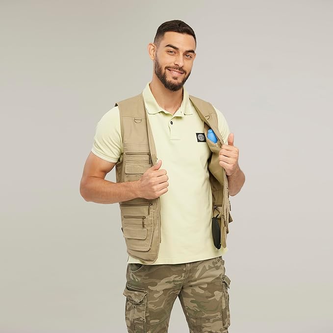 Men's Utility Work Hunting Travel Fishing Multi-Pockets Outdoor Vests