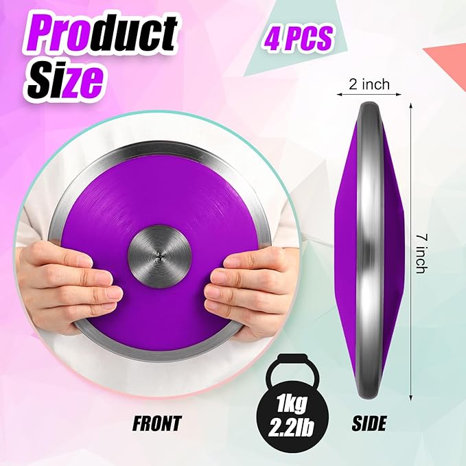 4 Pcs 1kg Sports Training Discus Boys Girls