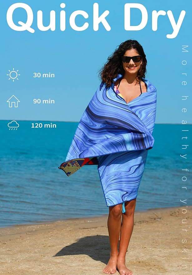 Microfiber Lightweight Beach Towel Sand Free Quick Dry