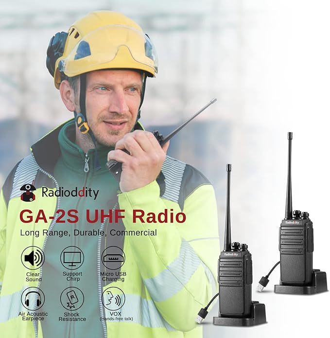 4 Pack Radioddity GA-2S Long Range Walkie Talkies
