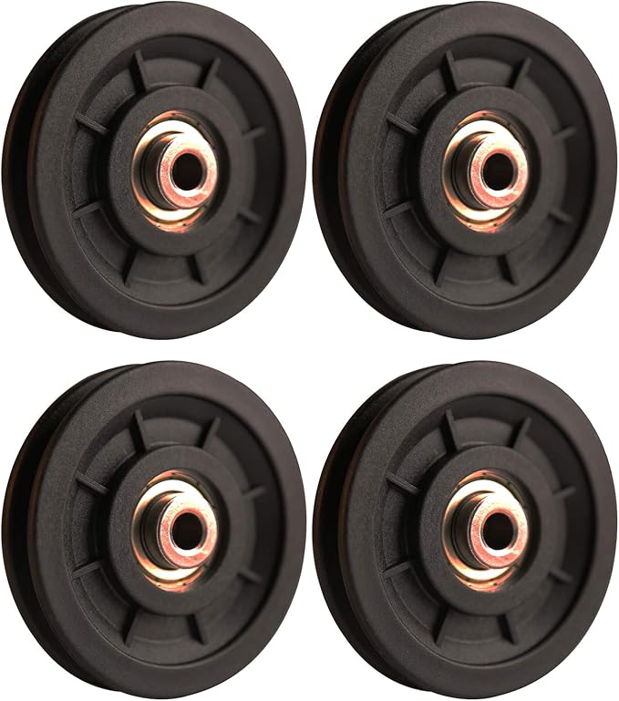 LFJ 90mm/3.5" Nylon Bearing Pulley Wheel Replace for Gym Equipment Part Cable Merchine