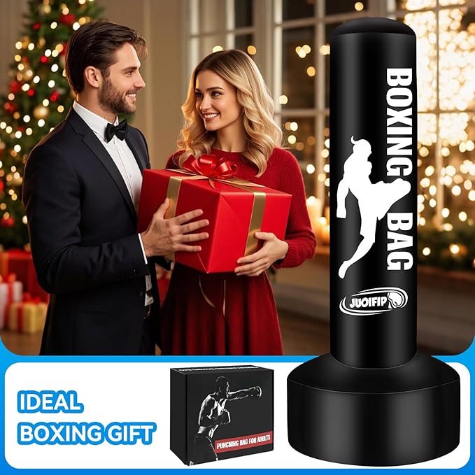 69'' Standing Punching Bag for Adults, Heavy Bag Boxing Equipment Kicking Bag Inflatable Kick Boxing Bag with Stand for Training MMA Muay Thai Fitness