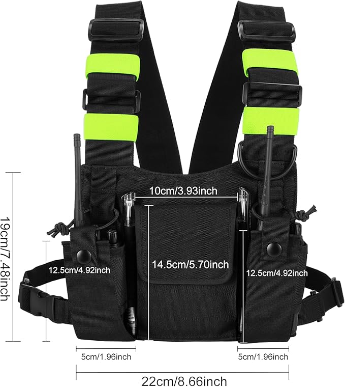 abcGoodefg Radio Chest Harness Chest Front Pack Pouch