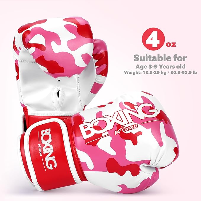Kids Boxing Gloves, Boxing Gloves for Children 3-9 Youth Boys Girls Toddler PU Cartoon Sparring Training Boxing Gloves for Punching Bag, Kickboxing, Muay Thai, MMA