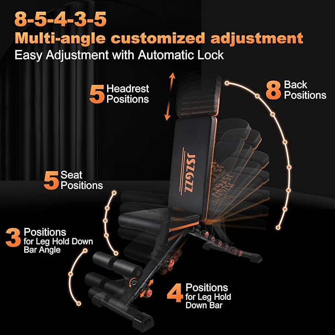 Adjustable Weight Bench for Home Gym 660 Lb 3 Sec