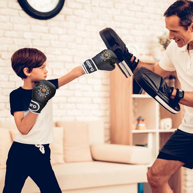 Kids Boxing Gloves, Youth Boxing Training Gloves for Kids 3-9 Year Boys and Girls, 4&6OZ Fighting Gloves, Punching Bag Kickboxing Thai Mitts MMA Training Sparring Gloves