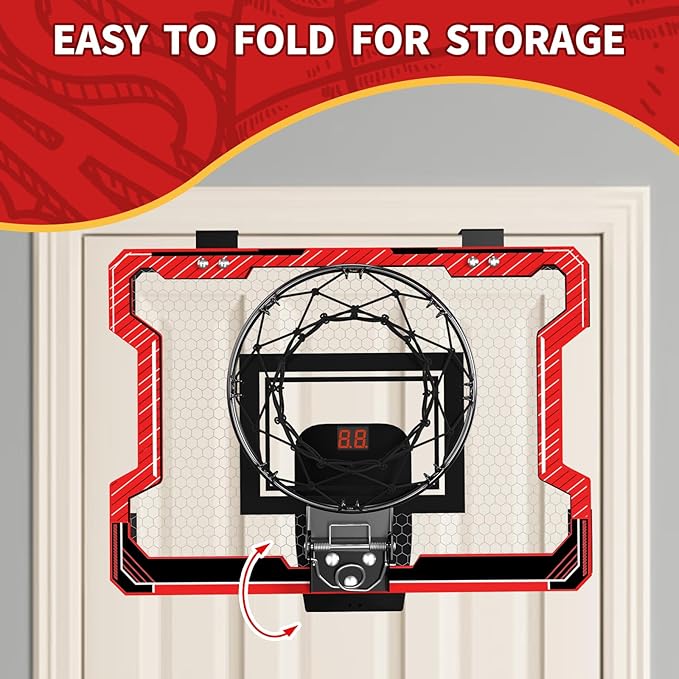 Mini Basketball Hoop Indoor with Scoreboard 3 Balls