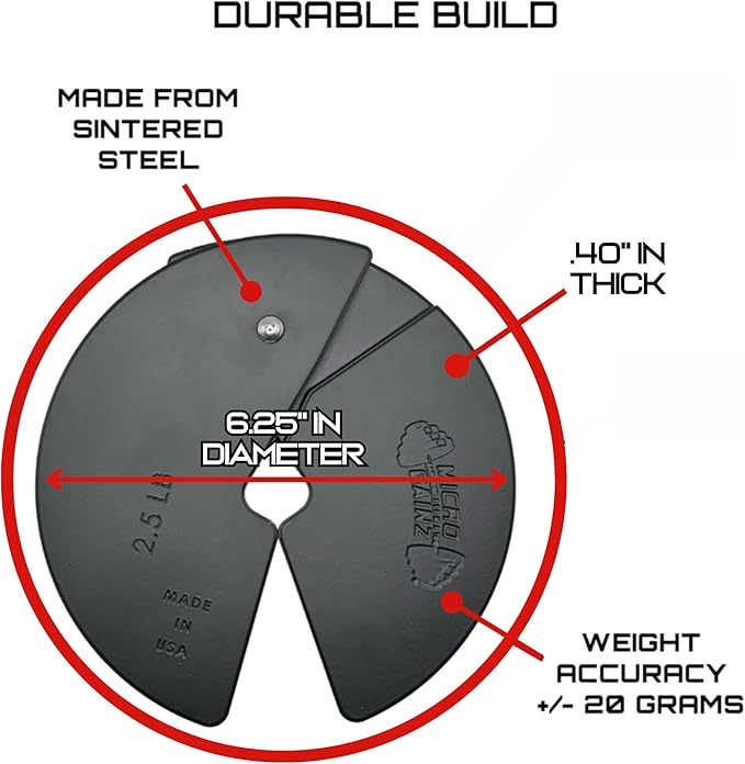Micro Gainz Dumbbell Fractional 2.5 lb Weight Plate, Ideal for Micro Loading, (Choose Color) 4 Piece Fractional Weight Plates, Designed for Dumbbell Training, Made In USA