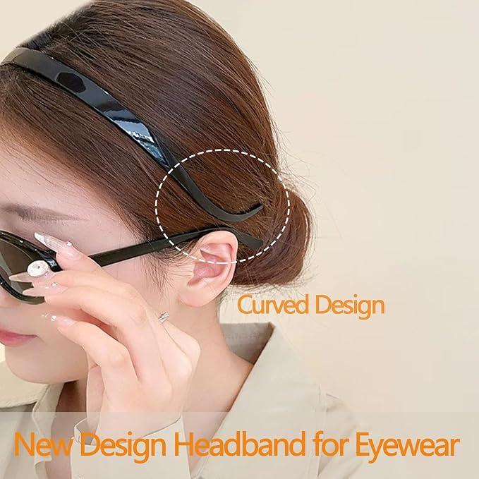 3 Pack Flex No Pressure Headbands for Women - Leopard Pattern Comfortable Plastic Headbands with Teeth - Black, Grey, Brown