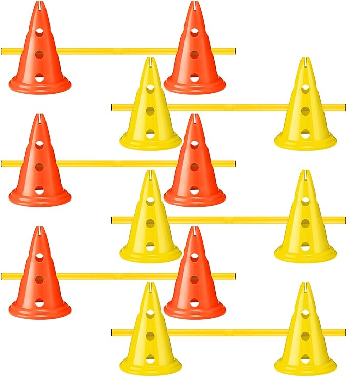 6 Sets Dog Agility Hurdle Cone Set Include 12 Agility 6 Agility