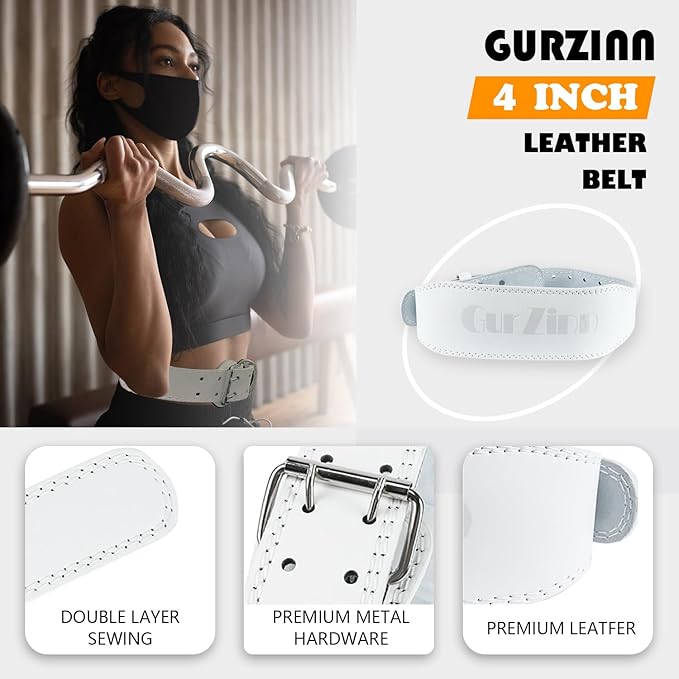 9mm Leather Fitness Weight Lifting Belt for Women&Men 4 Inches