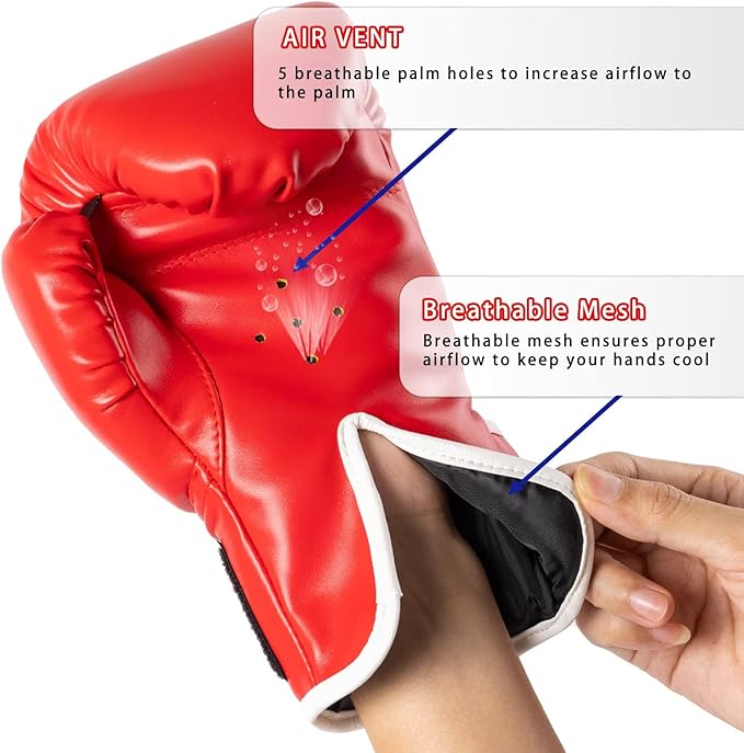 Kids Boxing Gloves 6oz for Boys and Girls 6-12, Training Gloves for Youth and Toddler, Punching Bag Kickboxing Muay Thai Mitts MMA