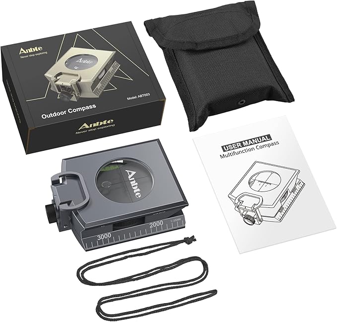 Military Compass with Carry Bag Inclinometer Multifunctional Sighting