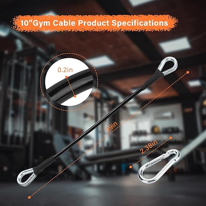 29" Gym Cable Extension Fitness Extension Rope Attachment Compatible with Bowflex and More Home Gym Accessories, for LAT/Tricep Pull Down and Leg Extensions Machine