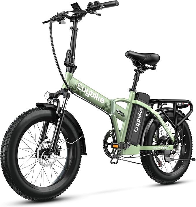 1000W Folding Electric Bike, 48V 20AH Large Removable Battery E Bike, 30+MPH, 80 Miles Max Range, 20" Fat Tire Electric Bike for Adults, Adult Electric Bicycles for Commute Beach Snow