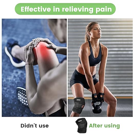 Adjustable Knee Braces for Knee Pain Women and Men,Knee Brace with Side Stabilizers and Patella Gel Pads,Knee Sleeve Support for Workout and Injury Recovery