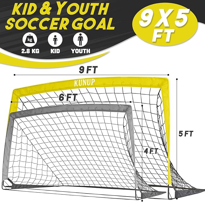 Kids Soccer Goal for Backyard 5×3, 6×4, 6×4, 9×5FT 9×5FT Easy