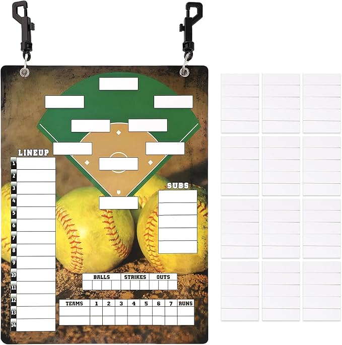 Magnetic Baseball Clipboard for Coaches 60 Lineup